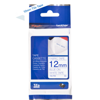 Brother Tzefa3 Blue On White Label Tape 12mmx3m Fusion Office