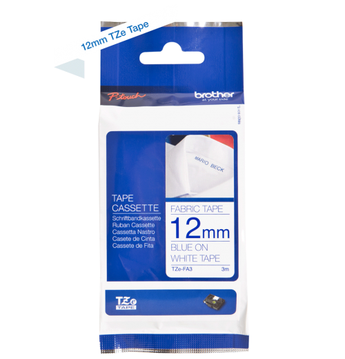 Brother Tzefa3 Blue On White Label Tape 12mmx3m Fusion Office