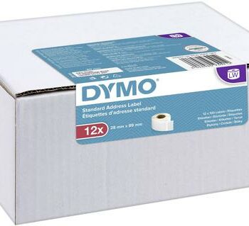 Dymo Lw Labels 2093091 White 28mm X 89mm 12 Rolls Fusion Office