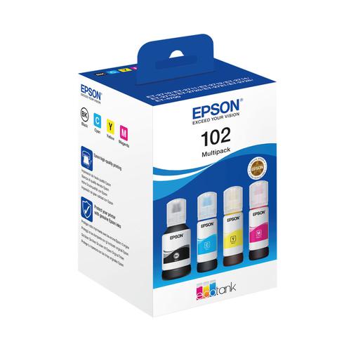 Epson 102 Ecotank 4 Colour Pack Ink Cart Fusion Office