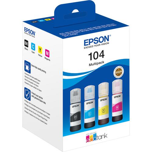 Epson 104 Ecotank 4 Colour Pack Ink Cart Fusion Office