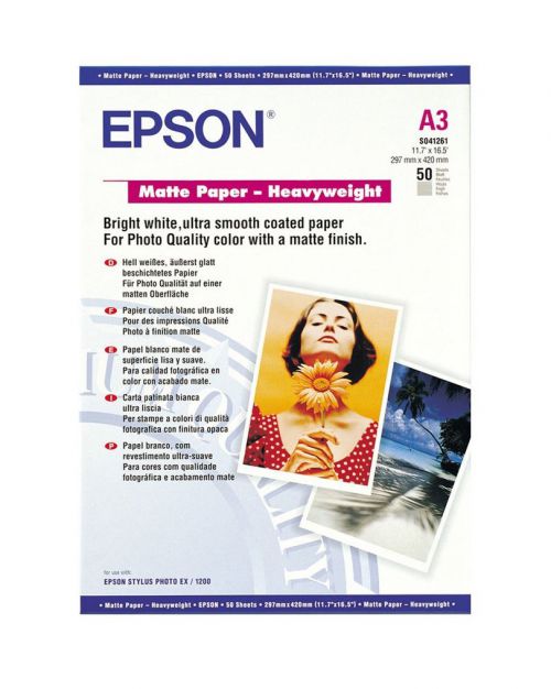 Epson C13s041261 Matte Heavyweight Paper A3 50 Sheets Fusion Office