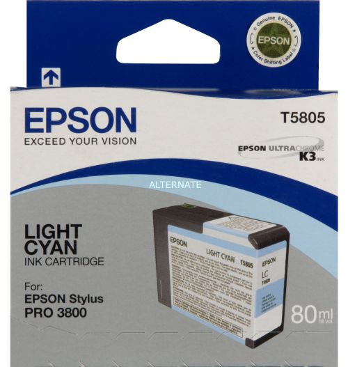 Epson C13t580500 T5805 Light Cyan Ink 80ml Fusion Office