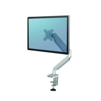 Fellowes Single Monitor Arm Silver Platinum Series 8056401 Fusion Office