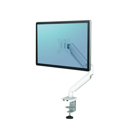 Fellowes Single Monitor Arm White Platinum Series 8056201 Fusion Office