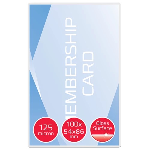 GBC Laminating Pouches Card 54x86 125mic 3740300 - Pack 100