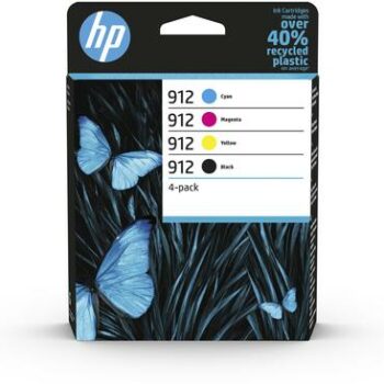 Hp 912 Black Cyan Magenta Yellow 6zc74ae Pack 4 Fusion Office
