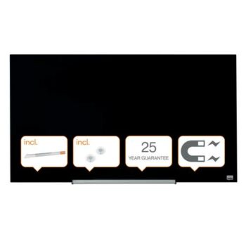 Nobo Glassboard 1000x560mm Black 45″ Widescreen 1905180 Fusion Office