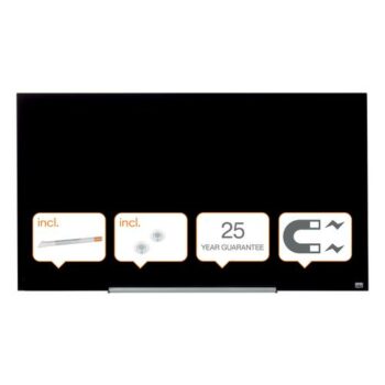 Nobo Glassboard 1260x710mm Black 57″ Widescreen 1905181 Fusion Office