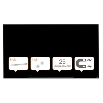 Nobo Glassboard 1900x1000mm Black 85″ Widescreen 1905182 Fusion Office