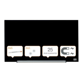 Nobo Glassboard 680x380mm Black 31″ Widescreen 1905179 Fusion Office