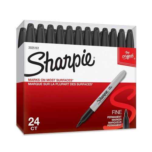 Sharpie Fine Point Permanent Marker Black 2025161 Pack 24 Fusion Office