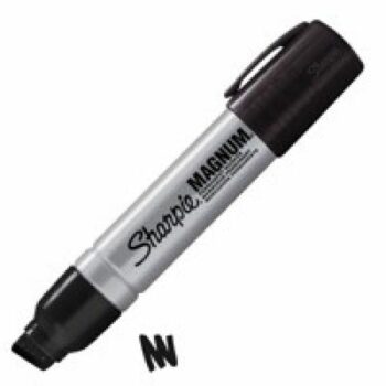 Sharpie Magnum Metal Permanent Large Chisel Tip 148mm Black Pk12 Fusion Office