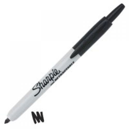 Sharpie Retractable Permanent Marker Fine Tip Black Pk12 Fusion Office
