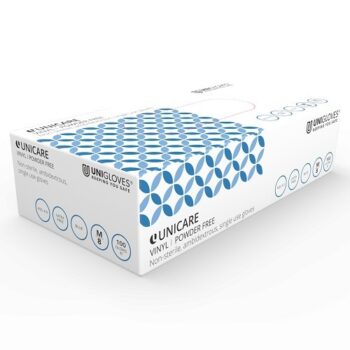 Unicare Blue Vinyl Gloves Extra Large Powder-Free GS0085 - Pack 100