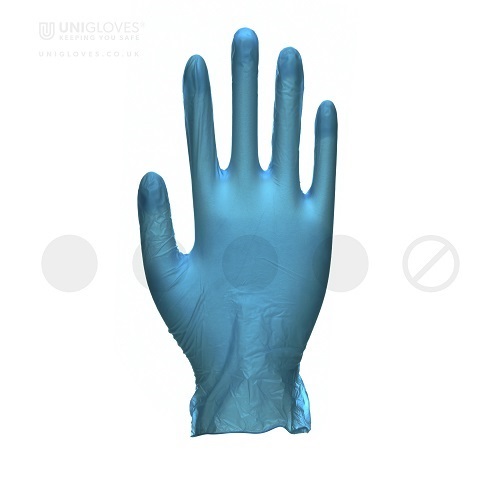 Unicare Blue Vinyl Gloves Extra Large Powder-Free GS0085 - Pack 100 Unicare Blue Vinyl Gloves Extra Large Powder-Free GS0085 - Pack 100