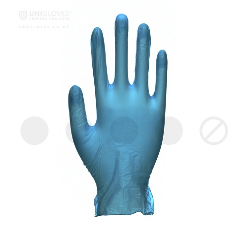 Unicare Blue Vinyl Gloves Medium Powder-Free GS0083 - Pack 100 Unicare Blue Vinyl Gloves Medium Powder-Free GS0083 - Pack 100