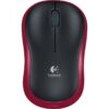 Logitech M185 Red Black Wireless Mouse 910 002237 Fusion Office