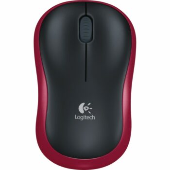 Logitech M185 Red Black Wireless Mouse 910 002237 Fusion Office