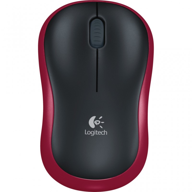 Logitech M185 Red Black Wireless Mouse 910 002237 Fusion Office