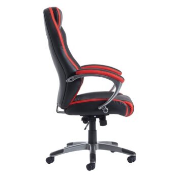 Jensen high back executive chair black and red faux leather - JEN300T1