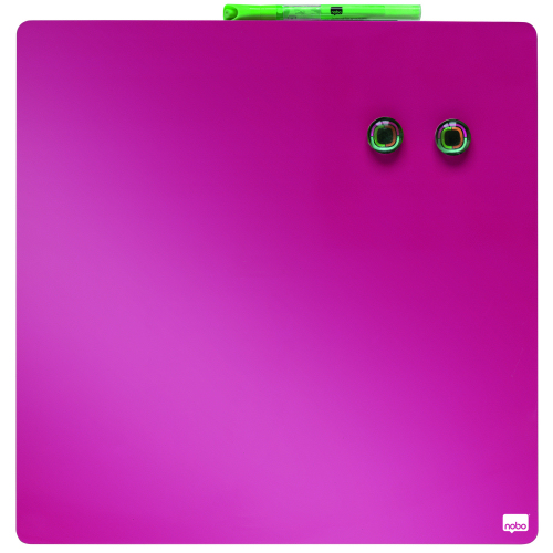 Nobo Magnetic Square Tile Drywipe Board 360x360mm Pink 1903803