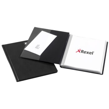 Rexel Slimview Display Book 50 Pockets Black 10048BK