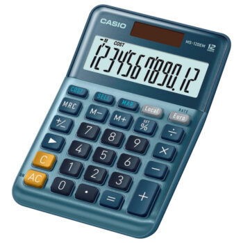 Casio MS-120EM Calculator Desktop Silver 12 Digit
