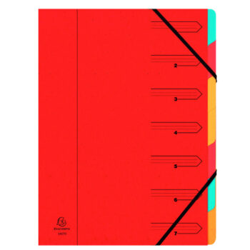 Europa 7 Part Organiser File Red A4 54075E