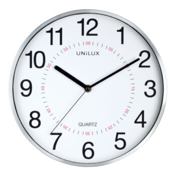 Unilux Clock Aria 285mm Diameter Metal Grey Rim 400094280
