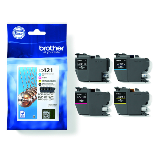 Brother LC-421VAL Inkjet Cartridges Black / Cyan / Magenta / Yellow LC421VAL