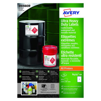 Avery B4775-20 Ultra-Resistant Labels 1 Per-Sheet 210x297mm - 20 Sheets