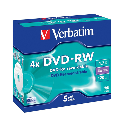 Verbatim DVD-RW 4x 4.7gb 43285 - Pack 5