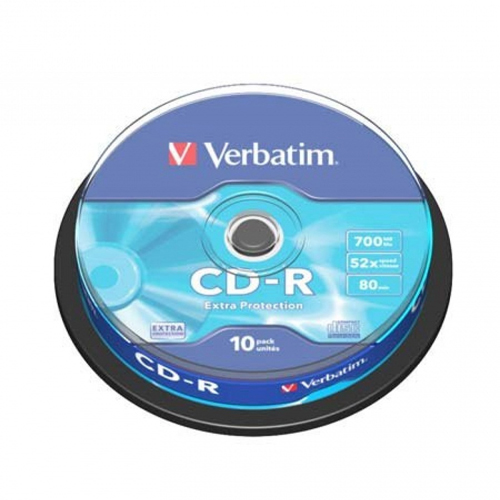 Verbatim CD-R 52x Extra Protection Spindle 700mb 43437 - Pack 10
