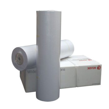 High-quality Xerox Aqueous Satin Photo Paper Roll measuring 914mm wide and 60m long with a weight of 200gsm perfect for vibrant photo printing and professional presentations.