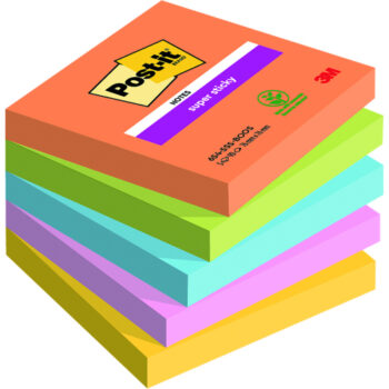 3M 654-5SS-BOOS Post-it Super Sticky Notes 76x76 Boost 7100258933 - Pack 5