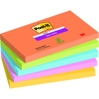 3M 655-5SS-BOOS Post-it Super Sticky Notes 76x127 Boost 7100258793 - Pack 5