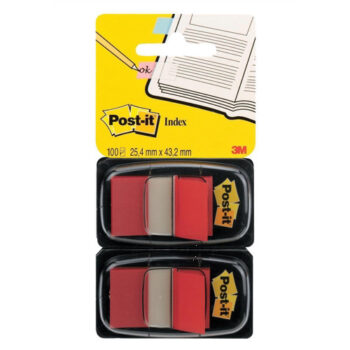 3M 680-R2EU Post-it Index Medium Flags Red 50 Flags - Pack 2