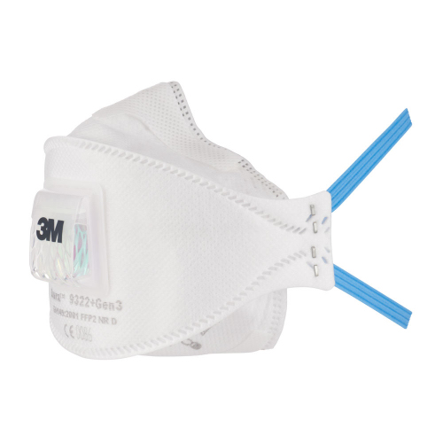 3M Aura 9332+ Flat-Fold FFP3V Valved Respirator (5) 9332SP