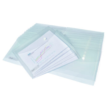 Rapesco Popper Wallets A5 Clear 1500 - Pack 25
