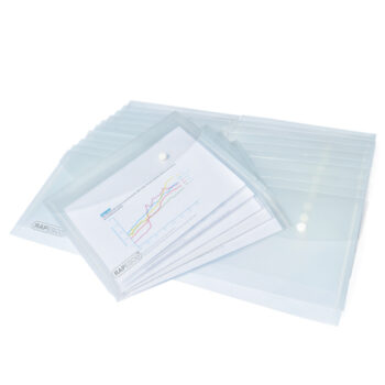 Rapesco Popper Wallets A5 Clear 1588 - Pack 5