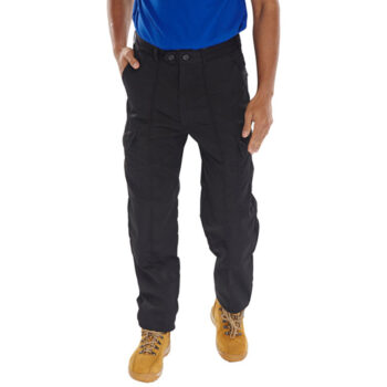 Polycotton Drivers Trousers Black 50R PCTHWBL50