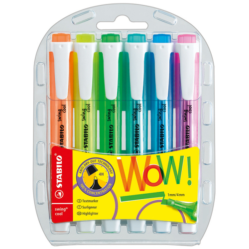 Stabilo Swing Cool Highlighter Assorted 275/6-3 - Pack 6