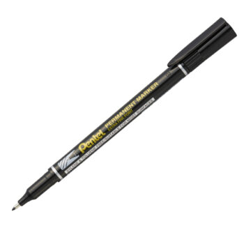 Pentel Slim Permanent Markers Extra-Fine Black NF450-A - Pack 12