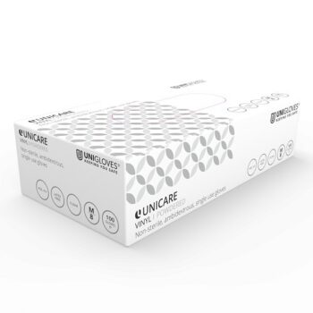 Unicare Clear Vinyl Gloves Large Powdered GS0074 - Pack 100