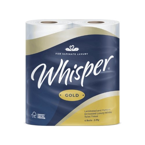Whisper Gold Luxury Toilet Rolls 3-Ply TLGOLD - Pack 40