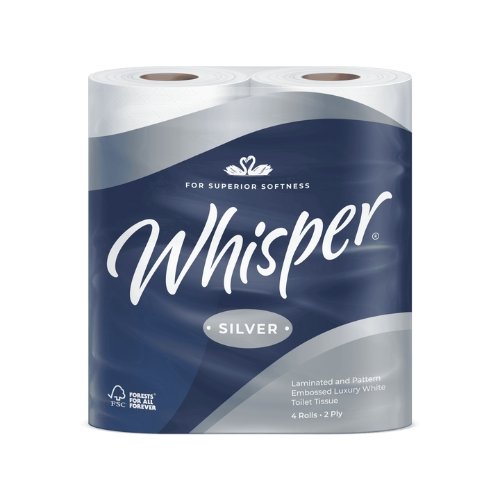 Whisper Silver Luxury Toilet Rolls 2-Ply TLSILVER - Pack 40
