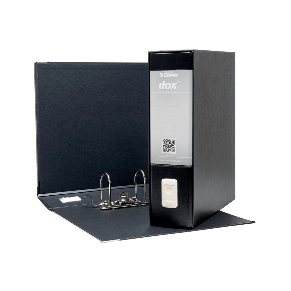 Esselte DOX Lever-Arch Files A4 Black 80mm D26110 Pack 6 - Fusion Office UK