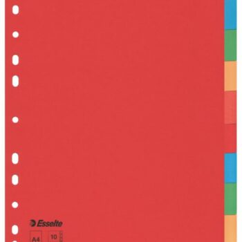 Esselte A4 Cardboard Bright Dividers 10 Part 100201 Pack 10 Fusion Office