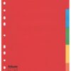 Esselte A4 Cardboard Bright Dividers 5 Part 100199 Pack 20 Fusion Office